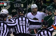 Duncan Keith viciously cracks Charlie Coyle with his stick
