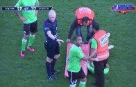 How not to carry a stretcher off of a soccer field