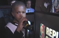 “LeBron James” kid does team introductions