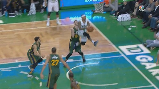 Isaiah Thomas with an incredible no look alley oop finish