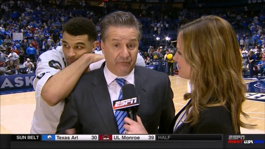 Jamal Murray gets ripped by John Calipari during photo bombing