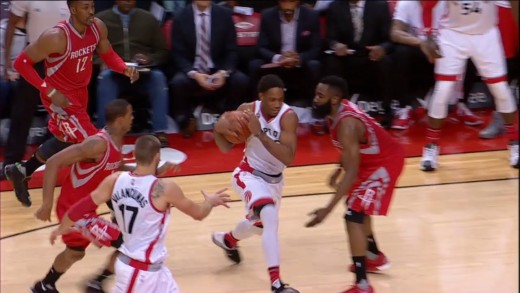 James Harden with pathetic defense vs. the Raptors