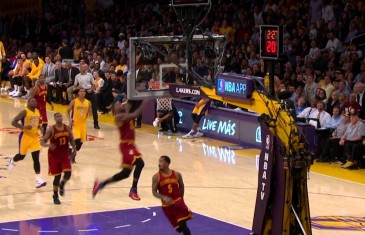 JR Smith throws the back board alley-oop to LeBron James