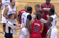 Kendrick Perkins ejected for clotheslining Damian Lillard