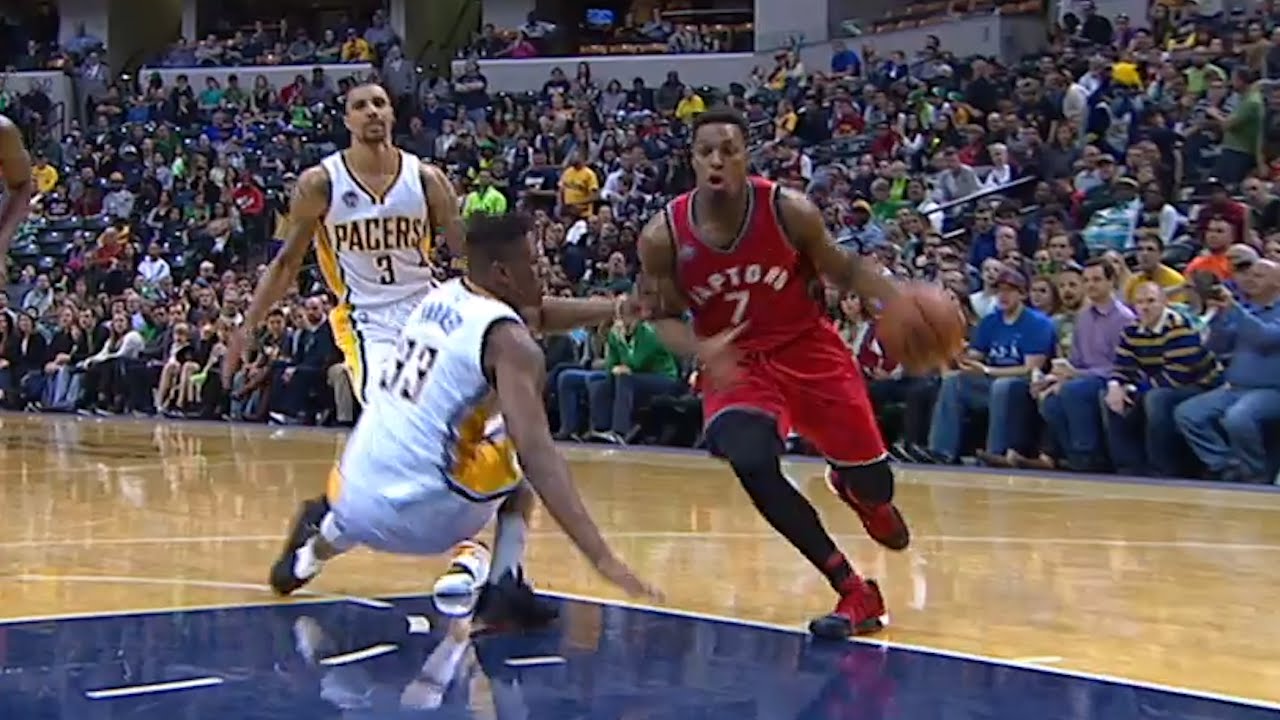 Kyle Lowry drops Myles Turner with the crossover