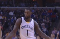 Lance Stephenson does the shimmy after shake & bake move