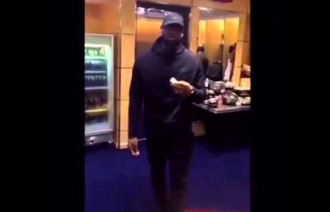 LeBron James mocks the media while eating a banana