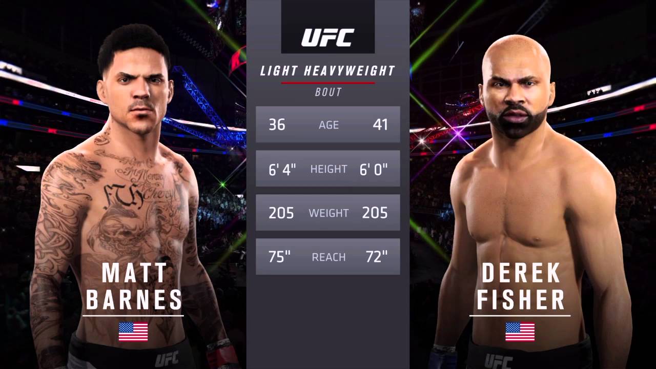 Matt Barnes vs. Derek Fisher simulated match in 'UFC 2' video game