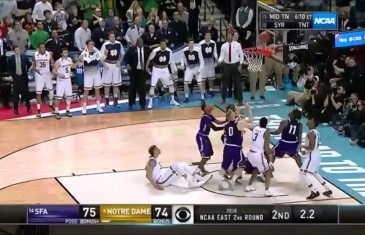 Notre Dame beats Stephen F. Austin on last second tip in