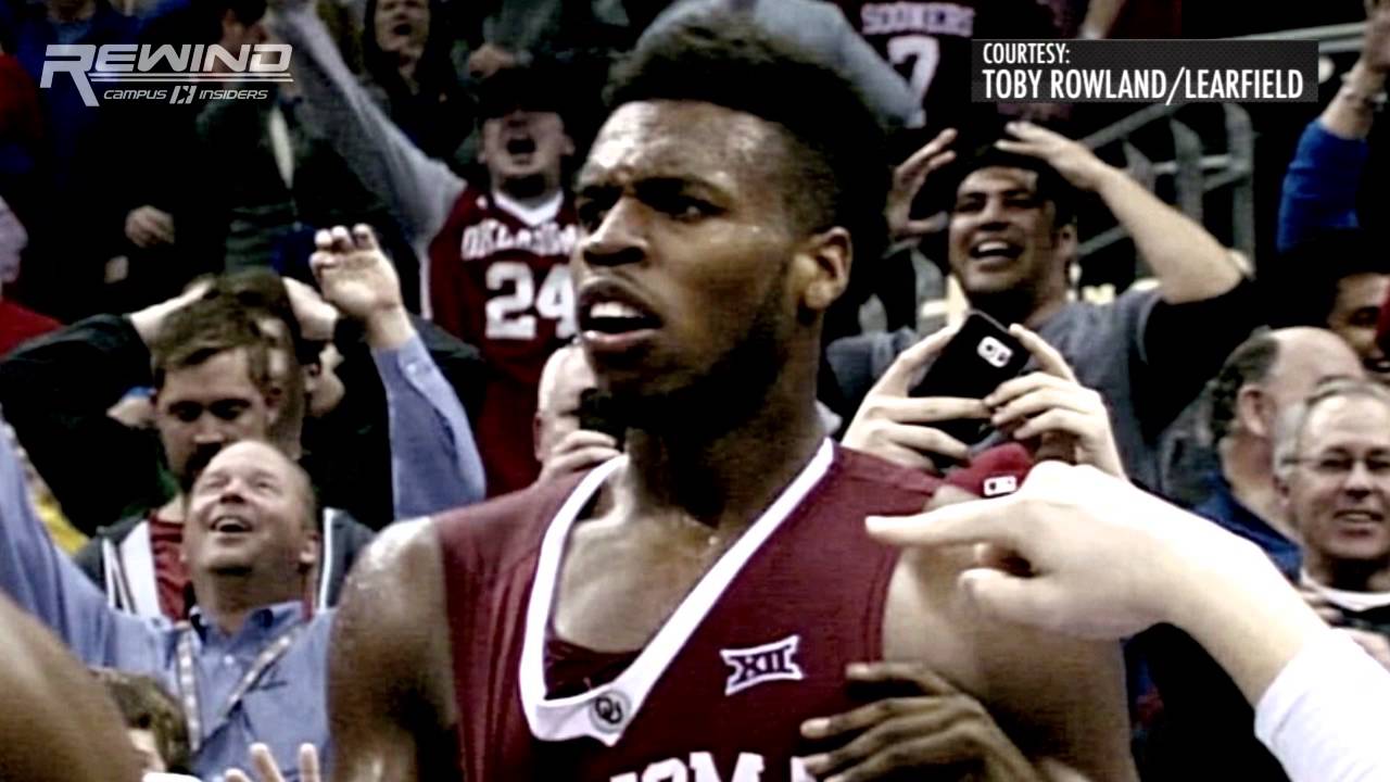 Oklahoma's Buddy Hield almost drains the half court buzzer beater