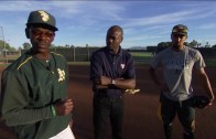 Ron Washington coaches up Marcus Semien with infield drills