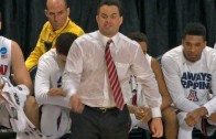 Arizona coach Sean Miller drenches shirt in sweat
