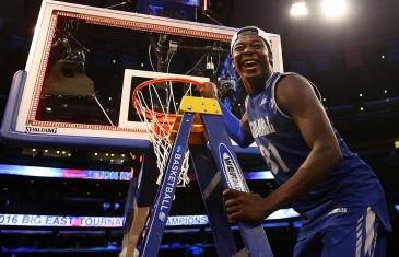 Seton Hall cuts down the net after winning Big East Tournament