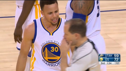 Stephen Curry gets T’d up for block foul call