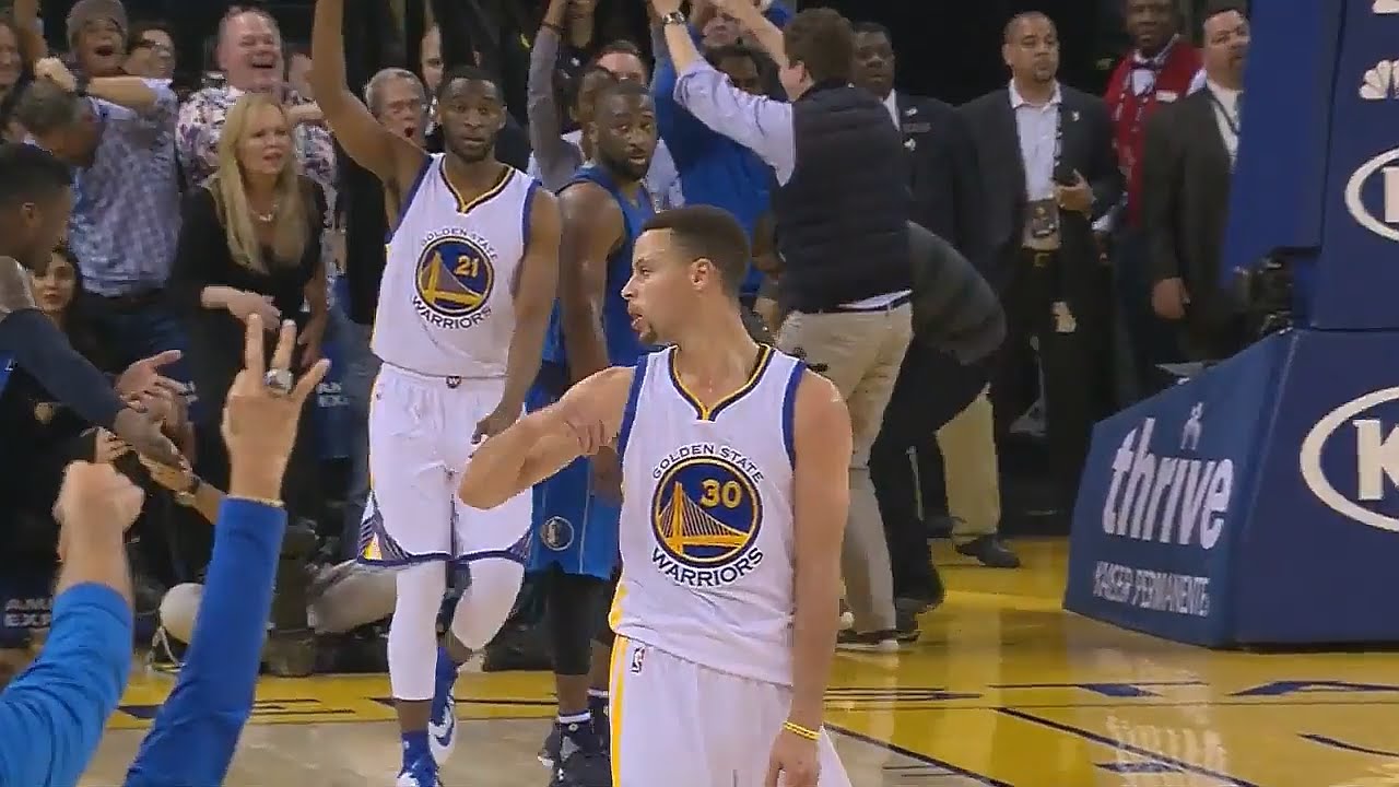 Stephen Curry hits deep 3-pointer with the clock winding down