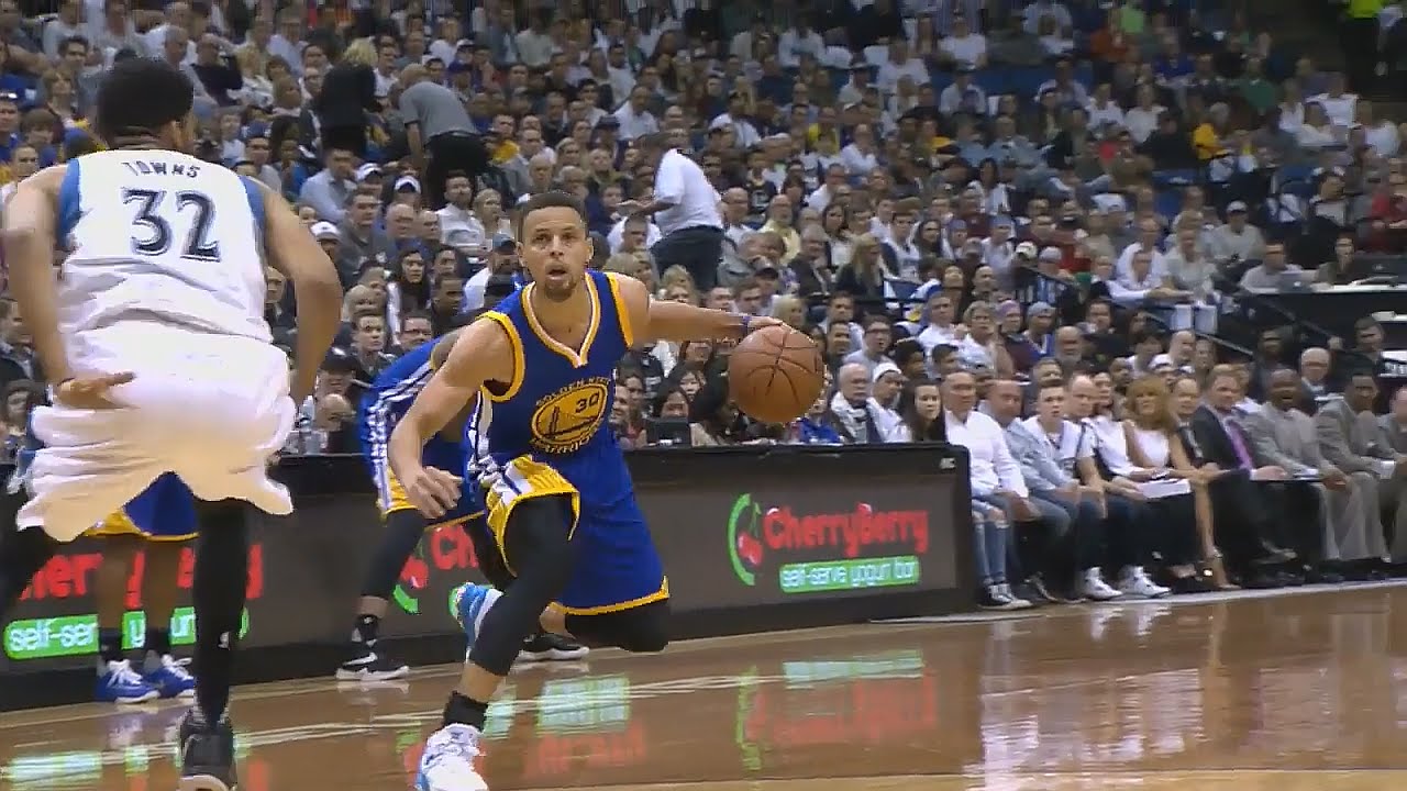 Stephen Curry's beautiful crosser & 3-pointer on the T-Wolves