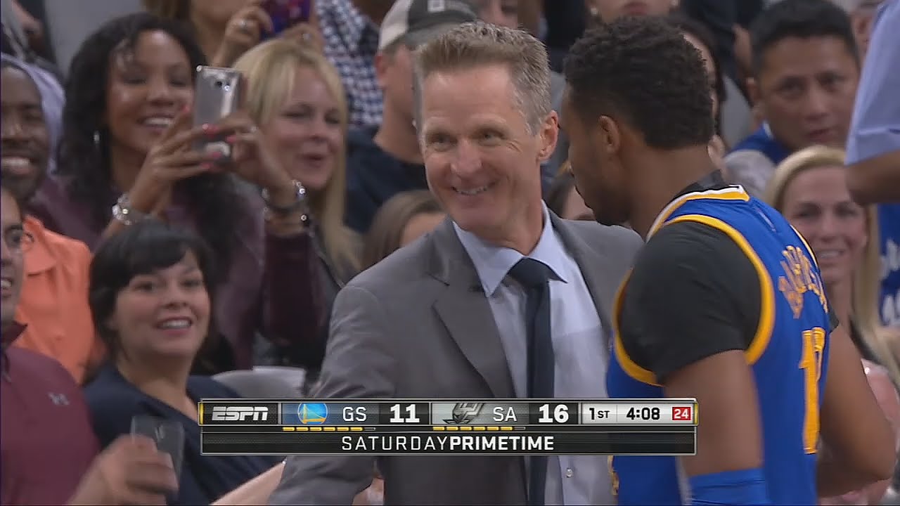Steve Kerr hit with technical foul & losses it on the refs