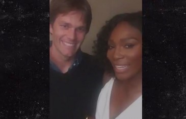 Serena Williams has a fan girl moment when meeting Tom Brady