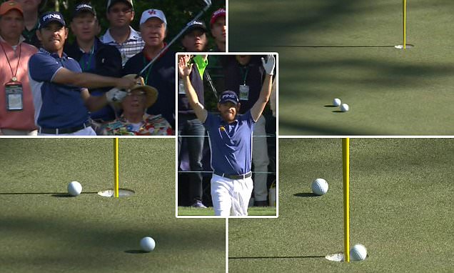 Louis Oosthuizen's shot hits ball to complete absolutely insane hole in one