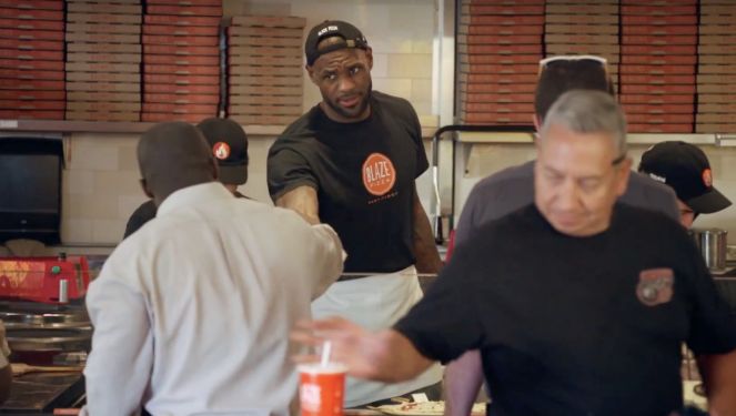 LeBron James surprises people as Blaze pizza's new server