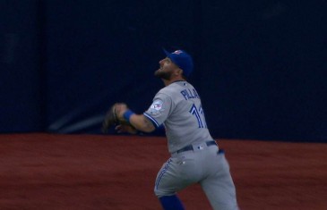 Back At It: Kevin Pillar makes the diving grab & puts his neck on the line