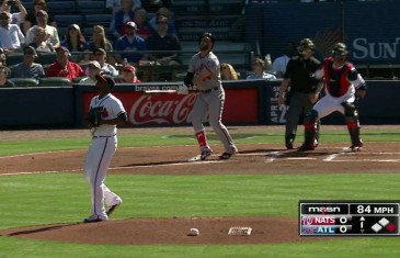 Bryce Harper goes yard in his first at bat of the season