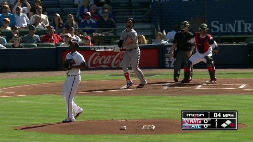 Bryce Harper goes yard in his first at bat of the season