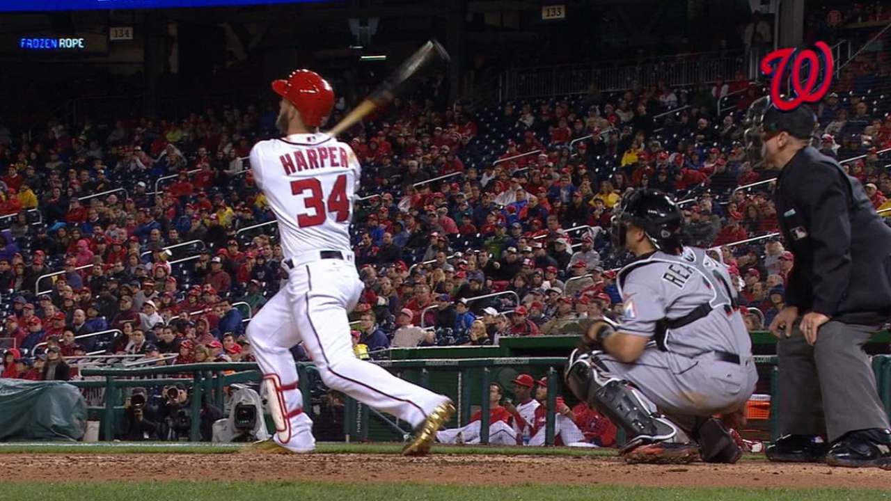 Bryce Harper hits towering home run to right field