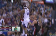 DeMarcus Cousins dunks on two Trail Blazers