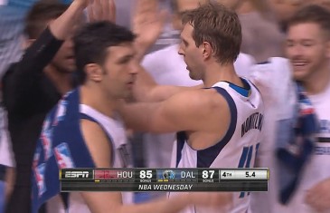 Dirk Nowitzki gets game winning steal for the Mavs
