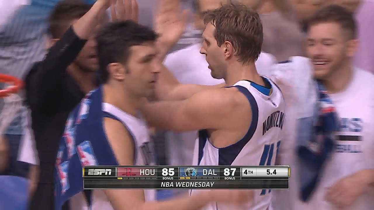 Dirk Nowitzki gets game winning steal for the Mavs
