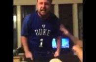Duke fan celebrates Villanova’s win over North Carolina