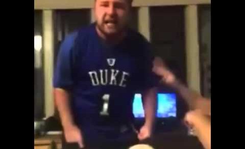 Duke fan celebrates Villanova’s win over North Carolina