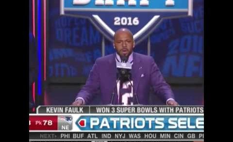 Kevin Faulk trolls the NFL in his Tom Brady jersey & pick selection