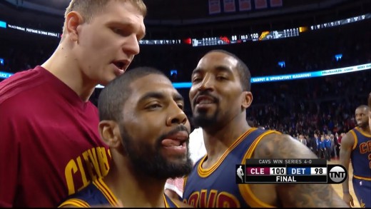 Kyrie Irving says “bye bye” to Detroit Pistons fans after sweep