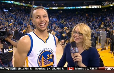 Stephen Curry post game interview after winning 73rd game