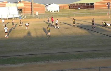 No Chill: High school soccer goalie lays out players running by her