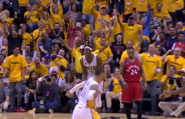 Rodney Stuckey head fakes Cory Joseph badly