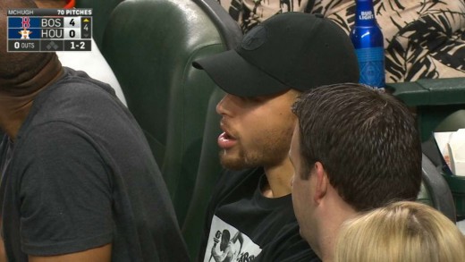 Stephen Curry enjoys Houston Astros game in middle of the NBA Playoffs