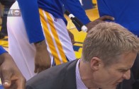 Steve Kerr launches a marker in anger during Spurs at Warriors