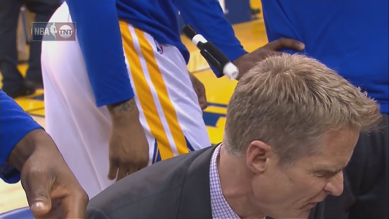 Steve Kerr launches a marker in anger during Spurs at Warriors