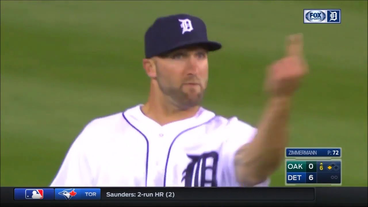 Tigers outfielder Tyler Collins gives the finger to his own fans
