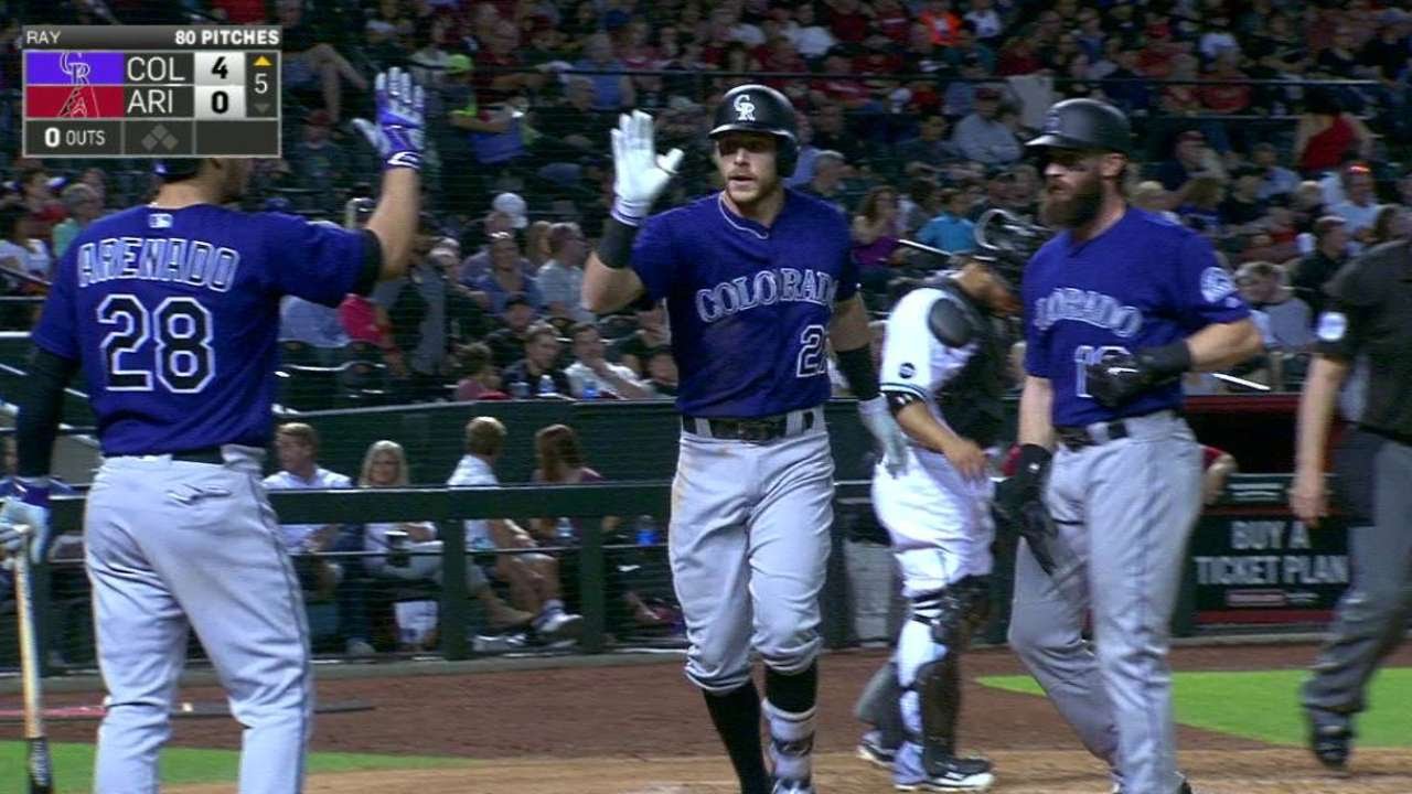 Trevor Story ties home run record for rookies in April