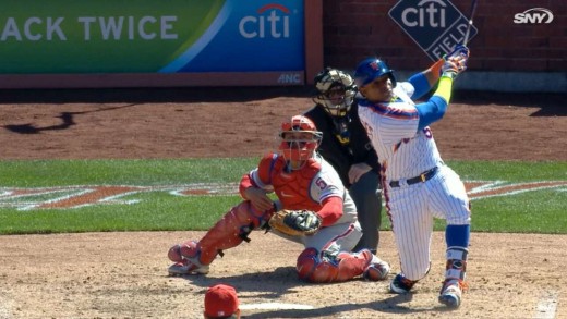 Yoenis Cespedes smacks his first homer of the season