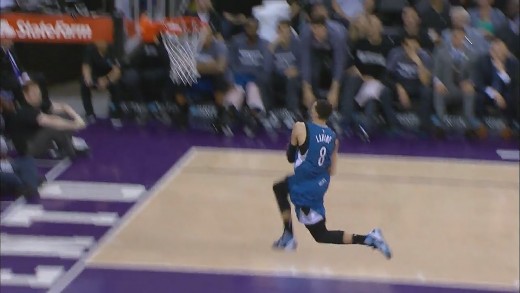 Zach LaVine throws down the sweet windmill slam