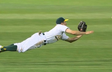 Billy Burns goes full extension for the diving catch