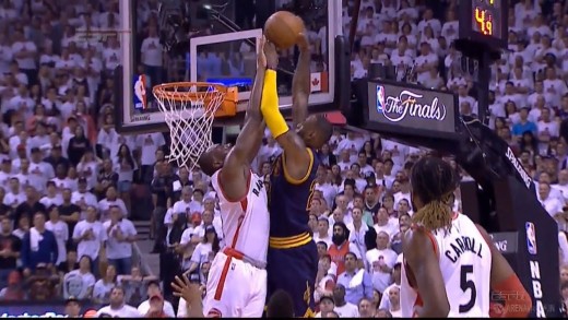 Bismack Biyombo gets tough foul call on LeBron James block shot