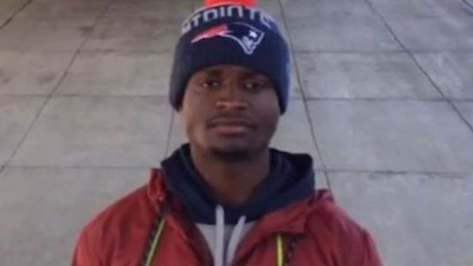 UMass Dartmouth WR stands outside of Gillette Stadium for tryout from the Patriots