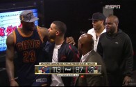Drake congratulates LeBron James after beating the Raptors