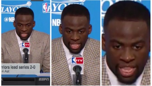 Draymond Green mysteriously freezes during press conference